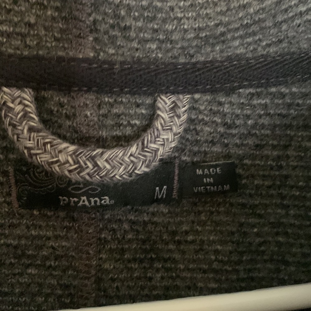 Prana grey wool blend long sleeve sweater with wide neck with buttons Size M - Picture 7 of 10